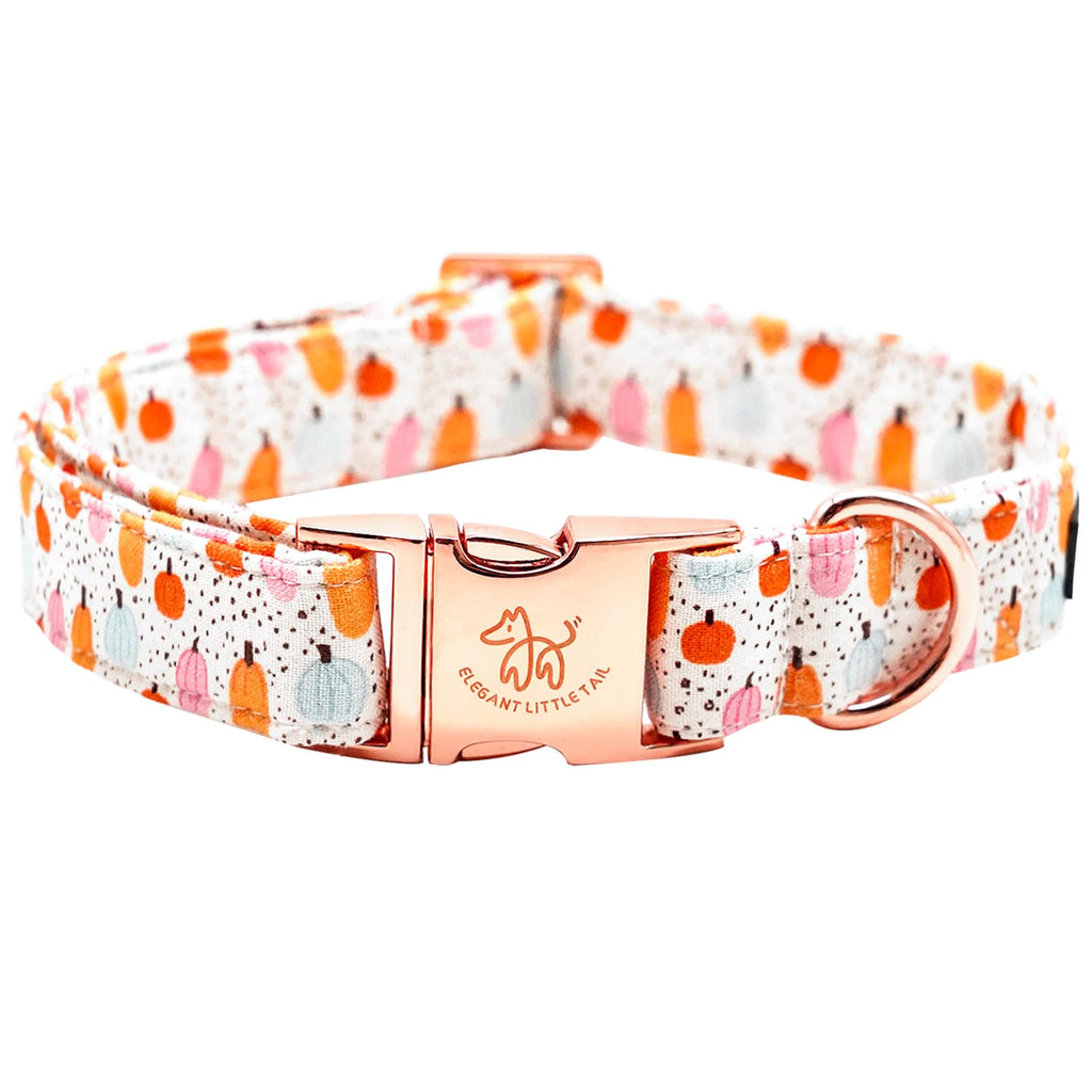 Collar Calabazas ajustable para perrros hecho a mano ( XS )